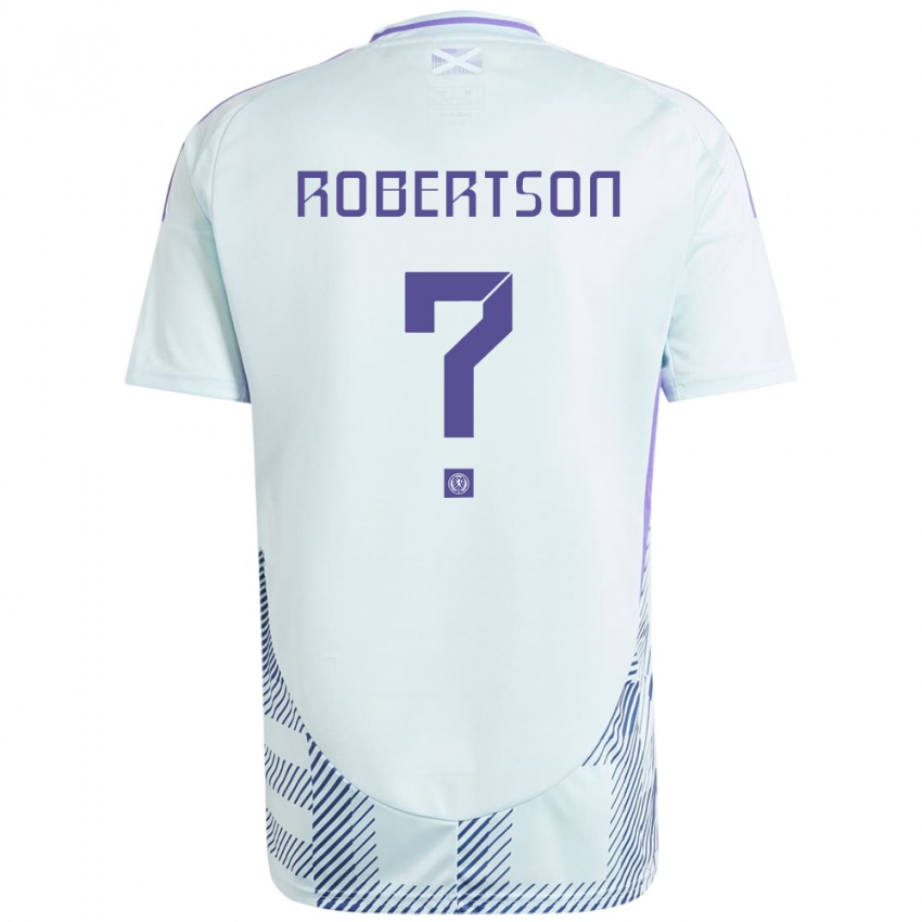 Niño Camiseta Escocia Finlay Robertson #0 Azul Menta Claro 2ª Equipación 24-26 La Camisa Argentina