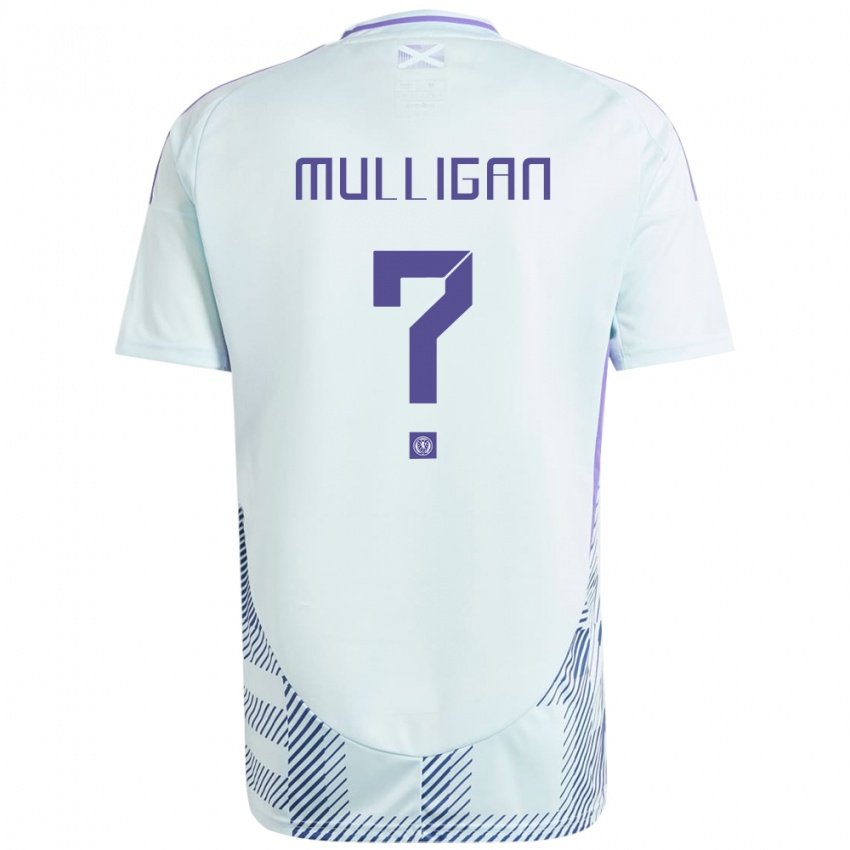 Niño Camiseta Escocia Josh Mulligan #0 Azul Menta Claro 2ª Equipación 24-26 La Camisa Argentina