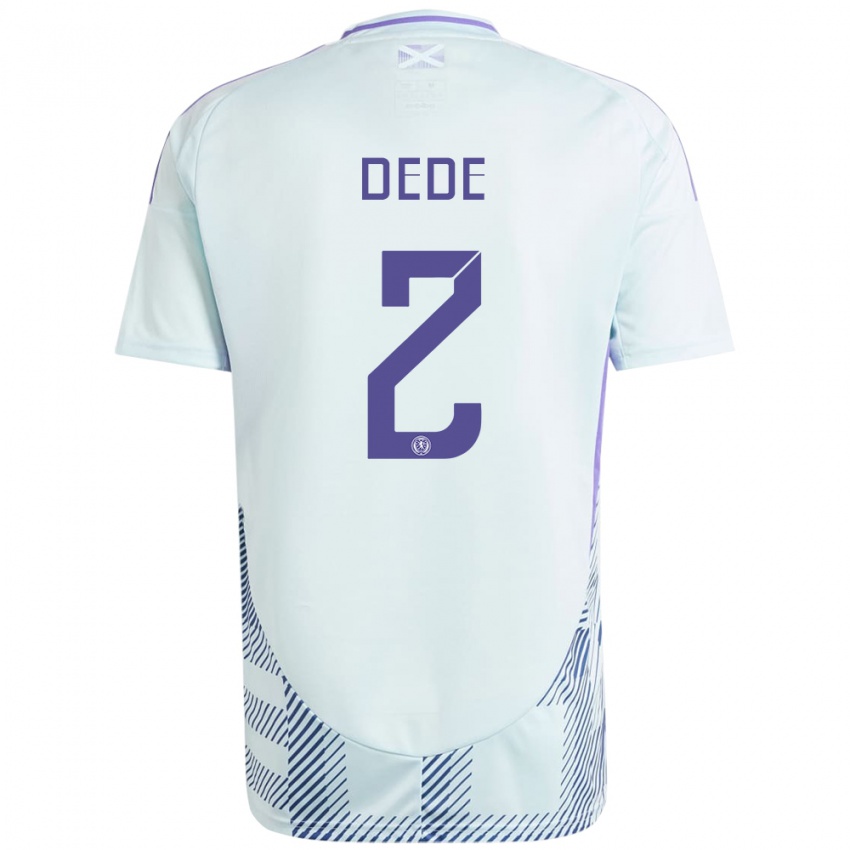 Niño Camiseta Escocia Josh Dede #2 Azul Menta Claro 2ª Equipación 24-26 La Camisa Argentina