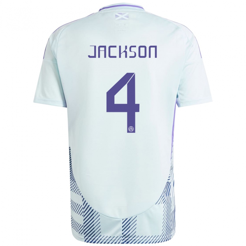 Niño Camiseta Escocia Louis Jackson #4 Azul Menta Claro 2ª Equipación 24-26 La Camisa Argentina