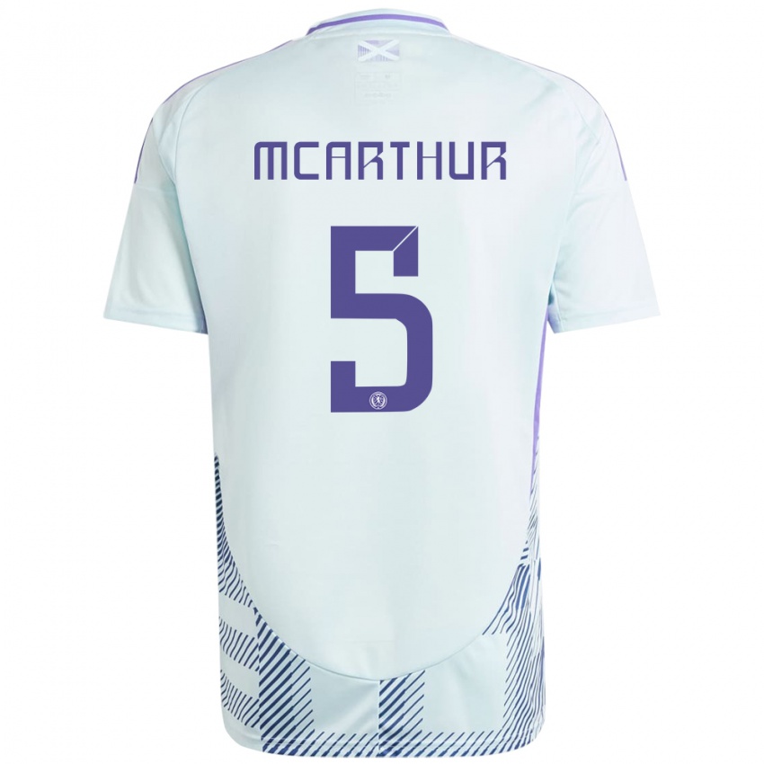 Niño Camiseta Escocia Charlie Mcarthur #5 Azul Menta Claro 2ª Equipación 24-26 La Camisa Argentina