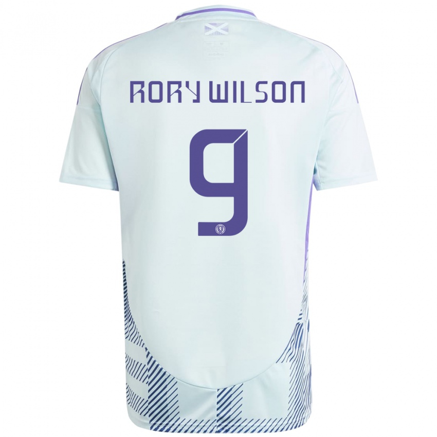 Niño Camiseta Escocia Rory Wilson #9 Azul Menta Claro 2ª Equipación 24-26 La Camisa Argentina