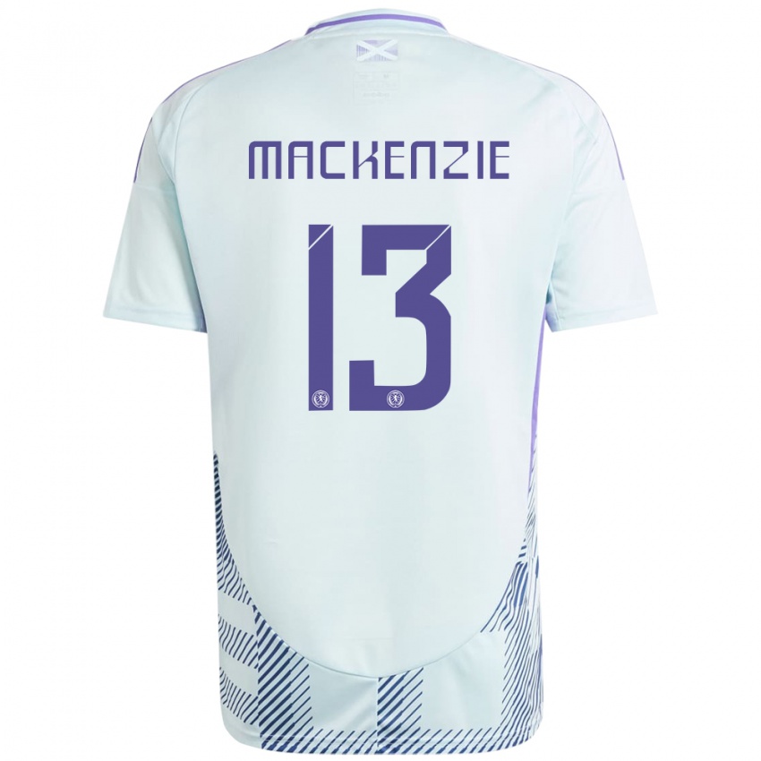 Niño Camiseta Escocia Zander Mackenzie #13 Azul Menta Claro 2ª Equipación 24-26 La Camisa Argentina