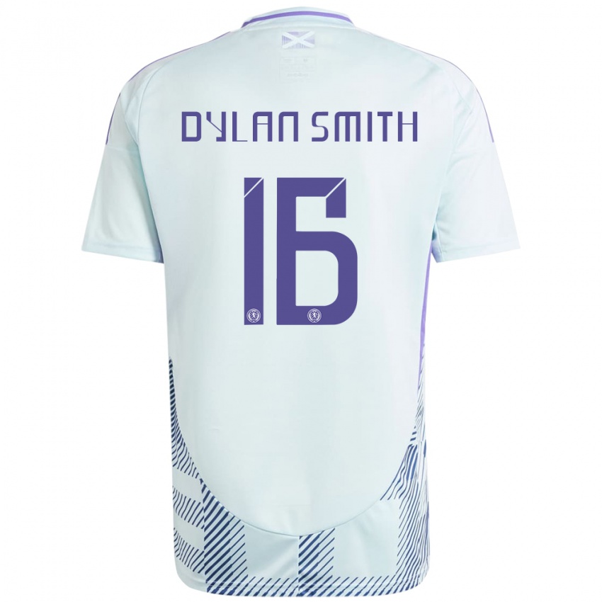 Niño Camiseta Escocia Dylan Smith #16 Azul Menta Claro 2ª Equipación 24-26 La Camisa Argentina