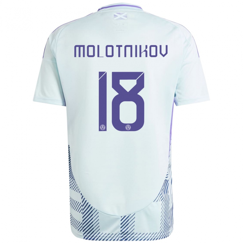 Niño Camiseta Escocia Rudi Molotnikov #18 Azul Menta Claro 2ª Equipación 24-26 La Camisa Argentina