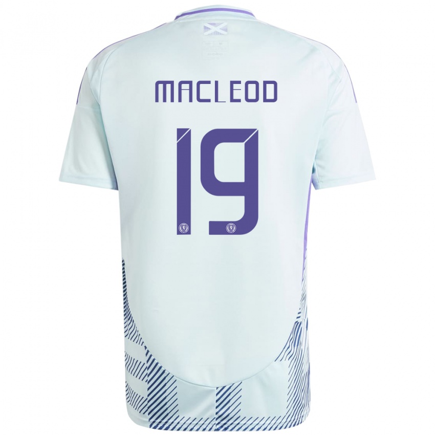 Niño Camiseta Escocia Rory Macleod #19 Azul Menta Claro 2ª Equipación 24-26 La Camisa Argentina