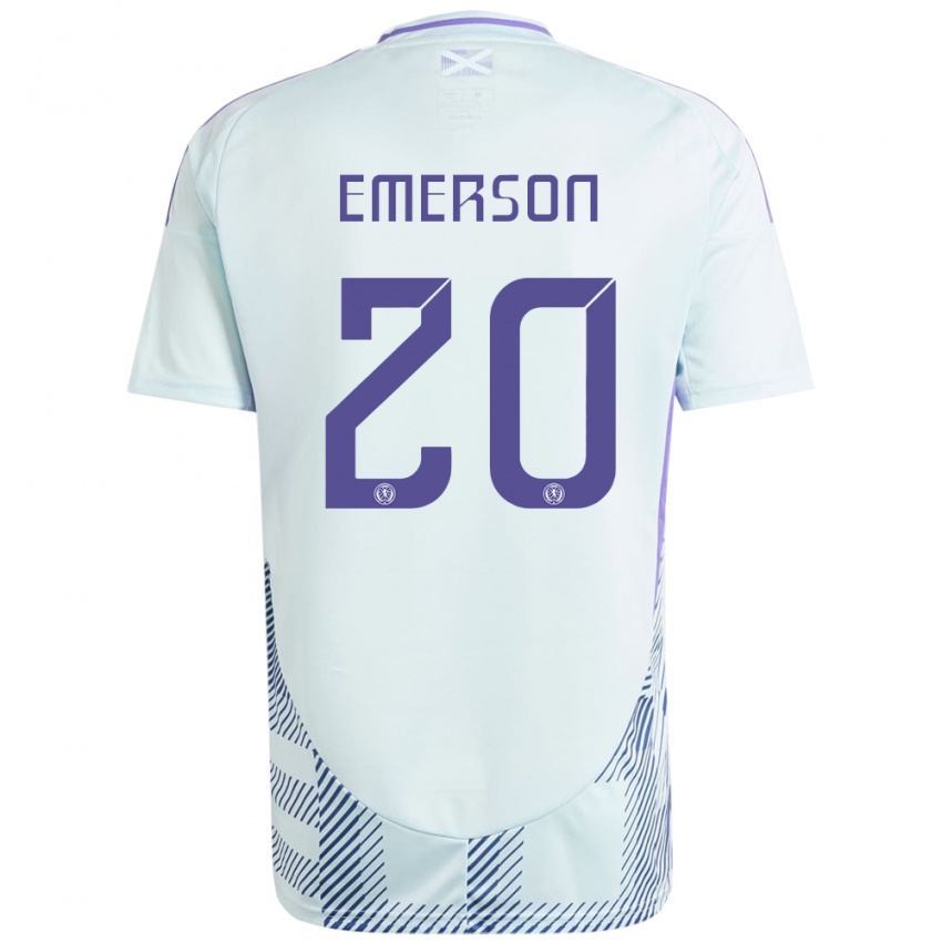 Niño Camiseta Escocia Johnny Emerson #20 Azul Menta Claro 2ª Equipación 24-26 La Camisa Argentina