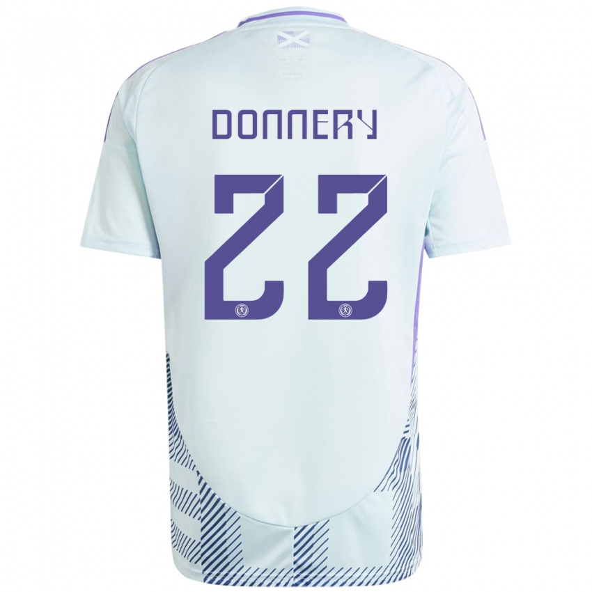 Niño Camiseta Escocia Julian Donnery #22 Azul Menta Claro 2ª Equipación 24-26 La Camisa Argentina