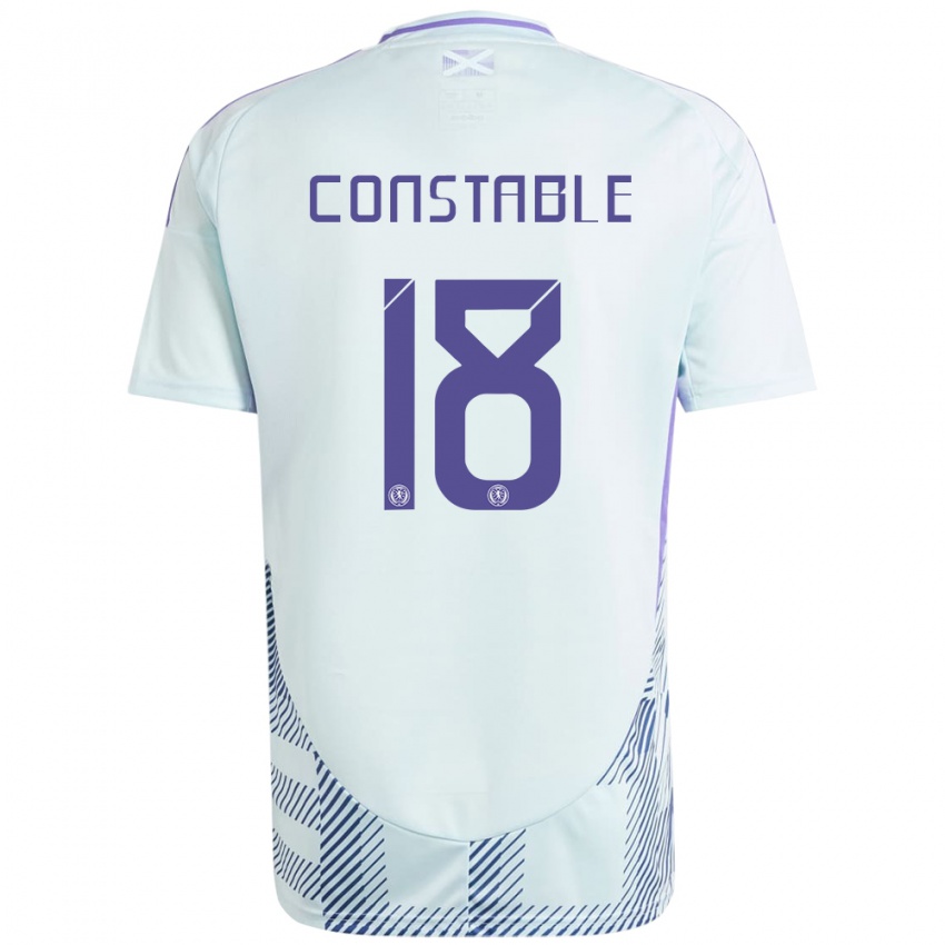 Niño Camiseta Escocia Scott Constable #18 Azul Menta Claro 2ª Equipación 24-26 La Camisa Argentina