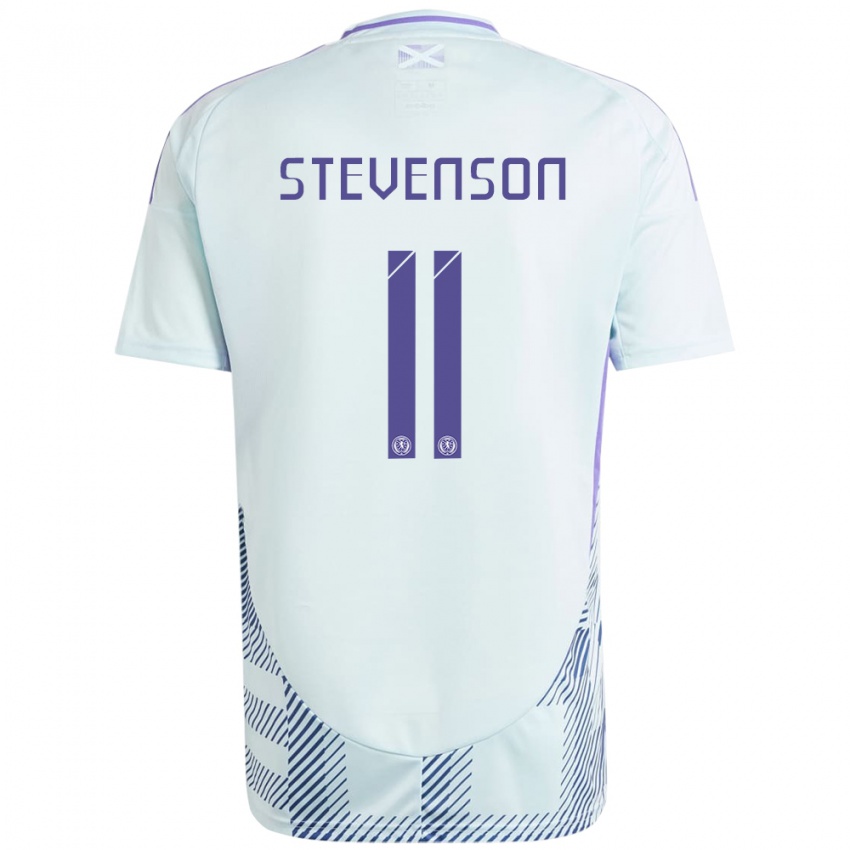 Niño Camiseta Escocia Gus Stevenson #11 Azul Menta Claro 2ª Equipación 24-26 La Camisa Argentina