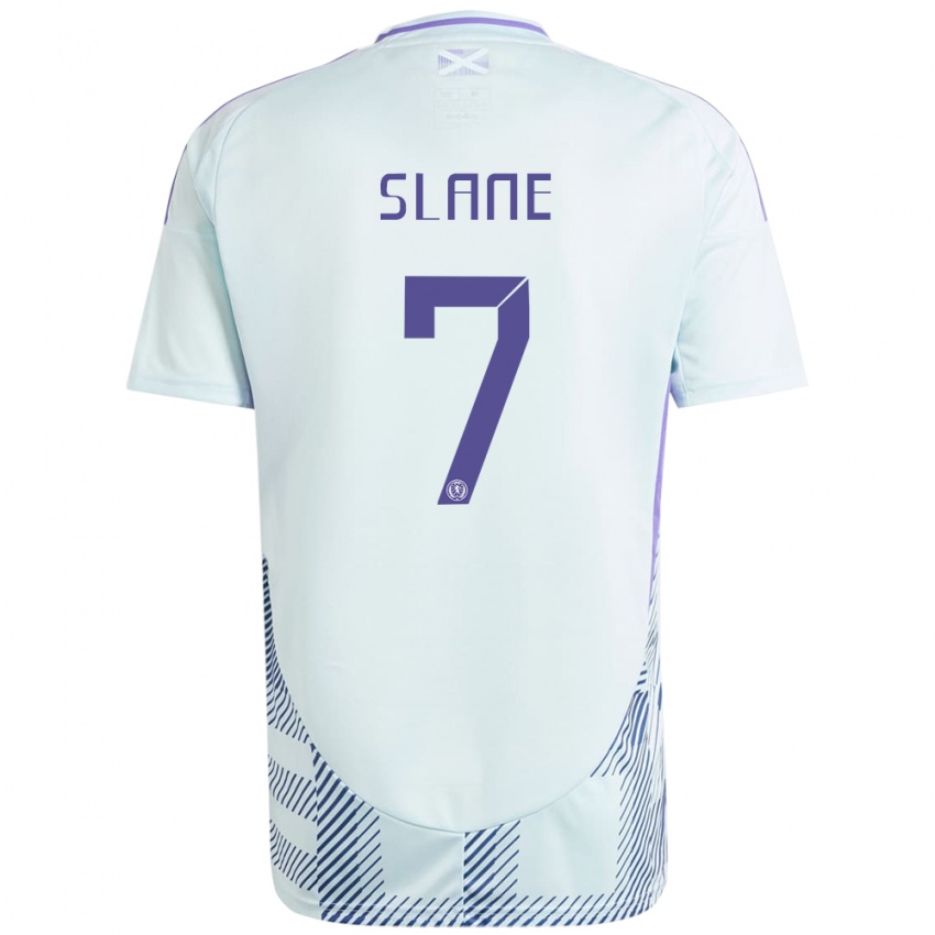 Niño Camiseta Escocia Paul Slane #7 Azul Menta Claro 2ª Equipación 24-26 La Camisa Argentina