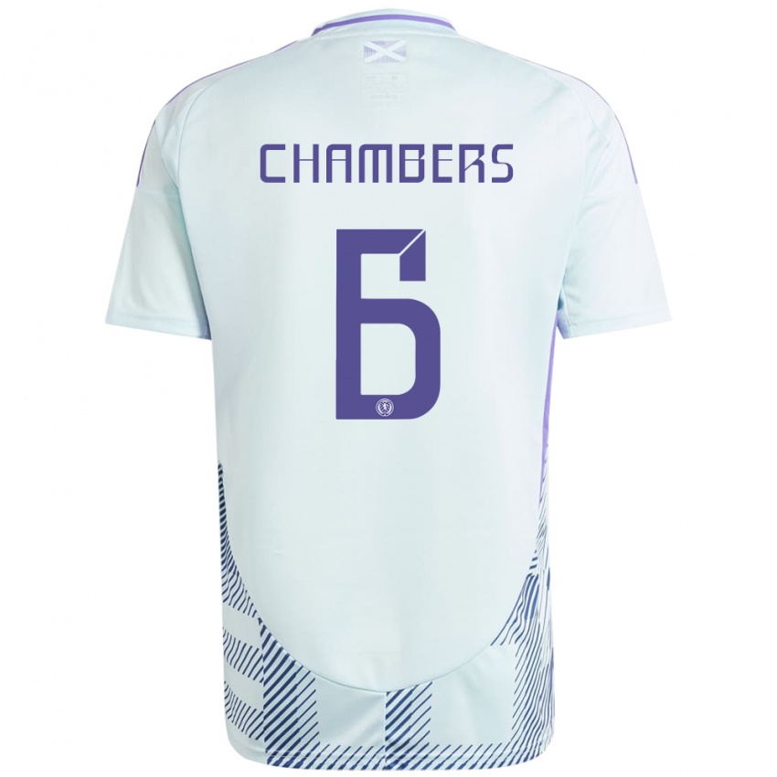 Niño Camiseta Escocia Sam Chambers #6 Azul Menta Claro 2ª Equipación 24-26 La Camisa Argentina