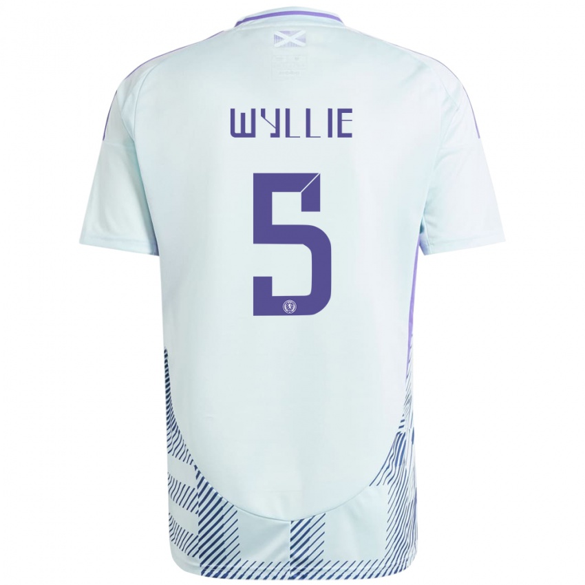 Niño Camiseta Escocia Jack Wyllie #5 Azul Menta Claro 2ª Equipación 24-26 La Camisa Argentina