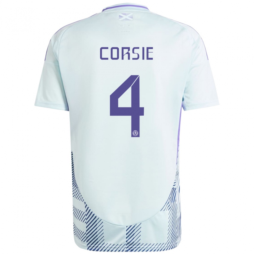 Niño Camiseta Escocia Rachel Corsie #4 Azul Menta Claro 2ª Equipación 24-26 La Camisa Argentina