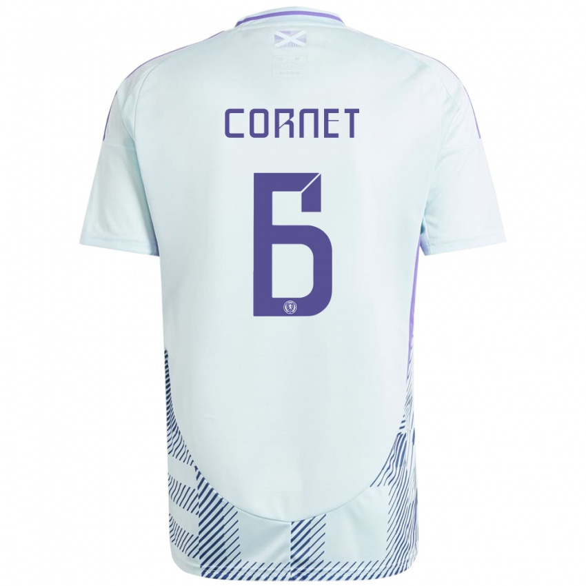 Niño Camiseta Escocia Chelsea Cornet #6 Azul Menta Claro 2ª Equipación 24-26 La Camisa Argentina