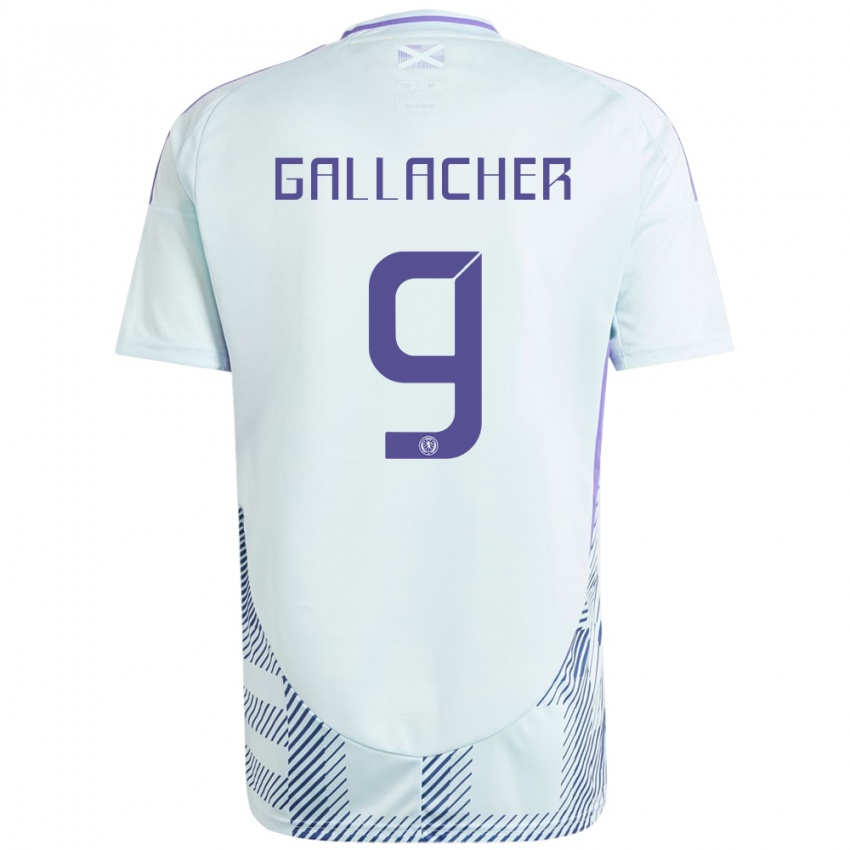 Niño Camiseta Escocia Amy Gallacher #9 Azul Menta Claro 2ª Equipación 24-26 La Camisa Argentina