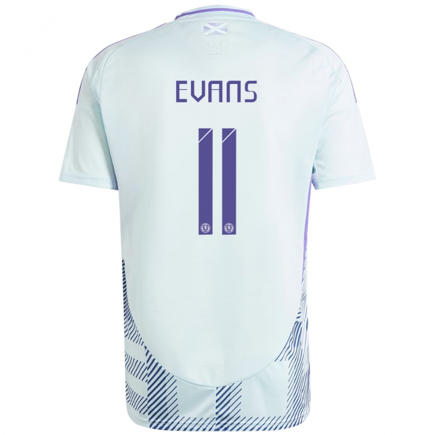 Niño Camiseta Escocia Lisa Evans #11 Azul Menta Claro 2ª Equipación 24-26 La Camisa Argentina