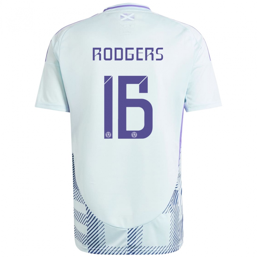 Niño Camiseta Escocia Amy Rodgers #16 Azul Menta Claro 2ª Equipación 24-26 La Camisa Argentina