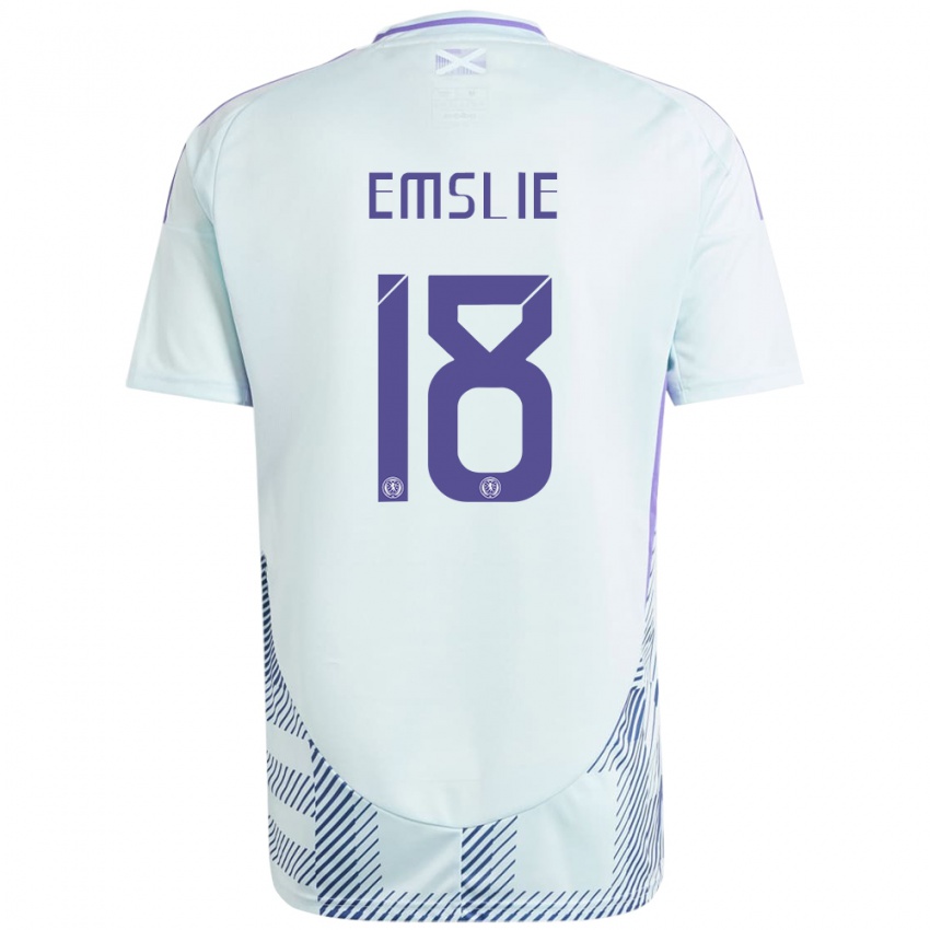 Niño Camiseta Escocia Claire Emslie #18 Azul Menta Claro 2ª Equipación 24-26 La Camisa Argentina