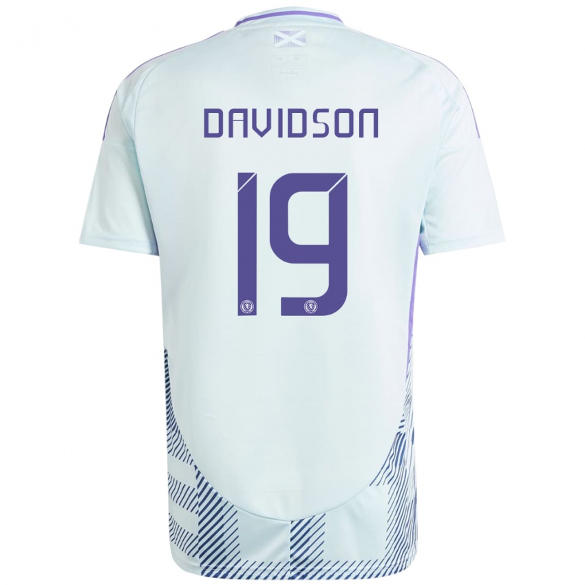 Niño Camiseta Escocia Lauren Davidson #19 Azul Menta Claro 2ª Equipación 24-26 La Camisa Argentina