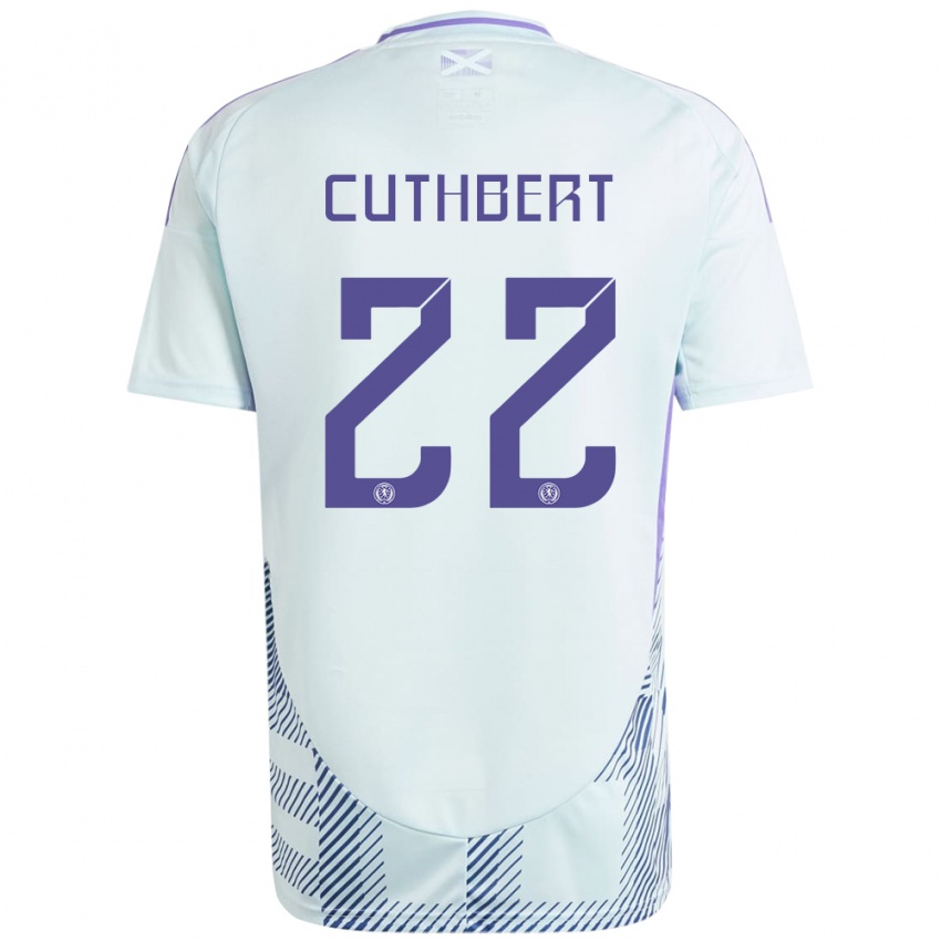 Niño Camiseta Escocia Erin Cuthbert #22 Azul Menta Claro 2ª Equipación 24-26 La Camisa Argentina