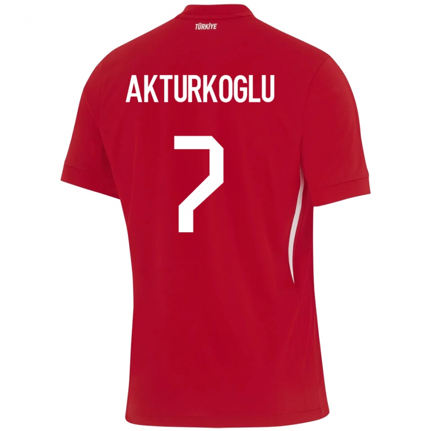 Niño Camiseta Turquía Kerem Aktürkoğlu #7 Rojo 2ª Equipación 24-26 La Camisa Argentina