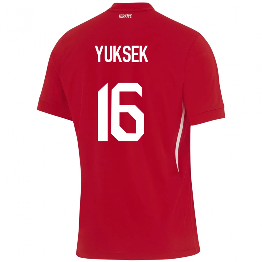 Niño Camiseta Turquía İsmail Yüksek #16 Rojo 2ª Equipación 24-26 La Camisa Argentina