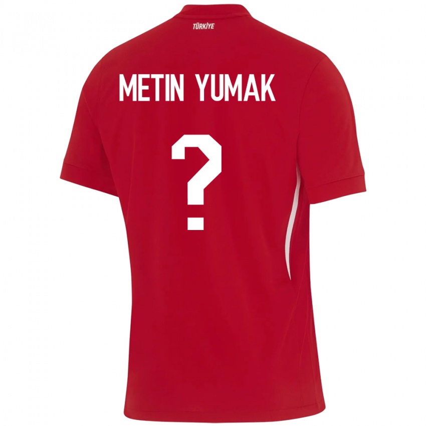 Niño Camiseta Turquía Yiğit Metin Yumak #0 Rojo 2ª Equipación 24-26 La Camisa Argentina