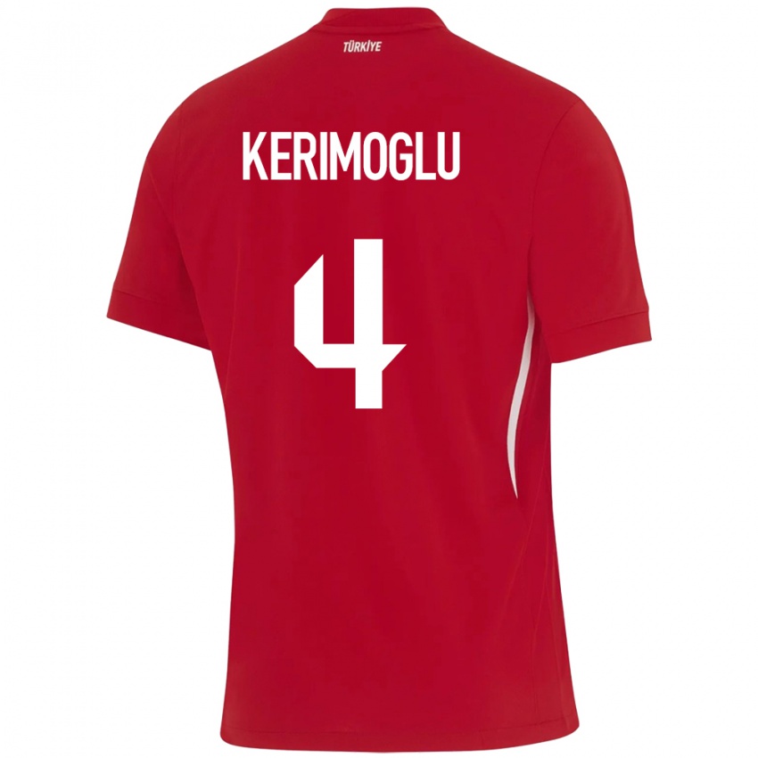 Niño Camiseta Turquía Zeynap Kerimoğlu #4 Rojo 2ª Equipación 24-26 La Camisa Argentina