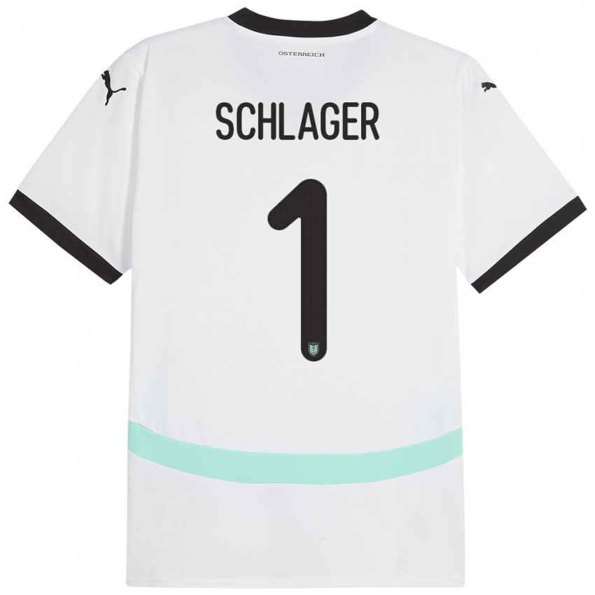 Niño Camiseta Austria Alexander Schlager #1 Blanco 2ª Equipación 24-26 La Camisa Argentina