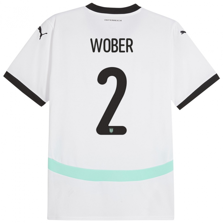 Niño Camiseta Austria Maximilian Wöber #2 Blanco 2ª Equipación 24-26 La Camisa Argentina