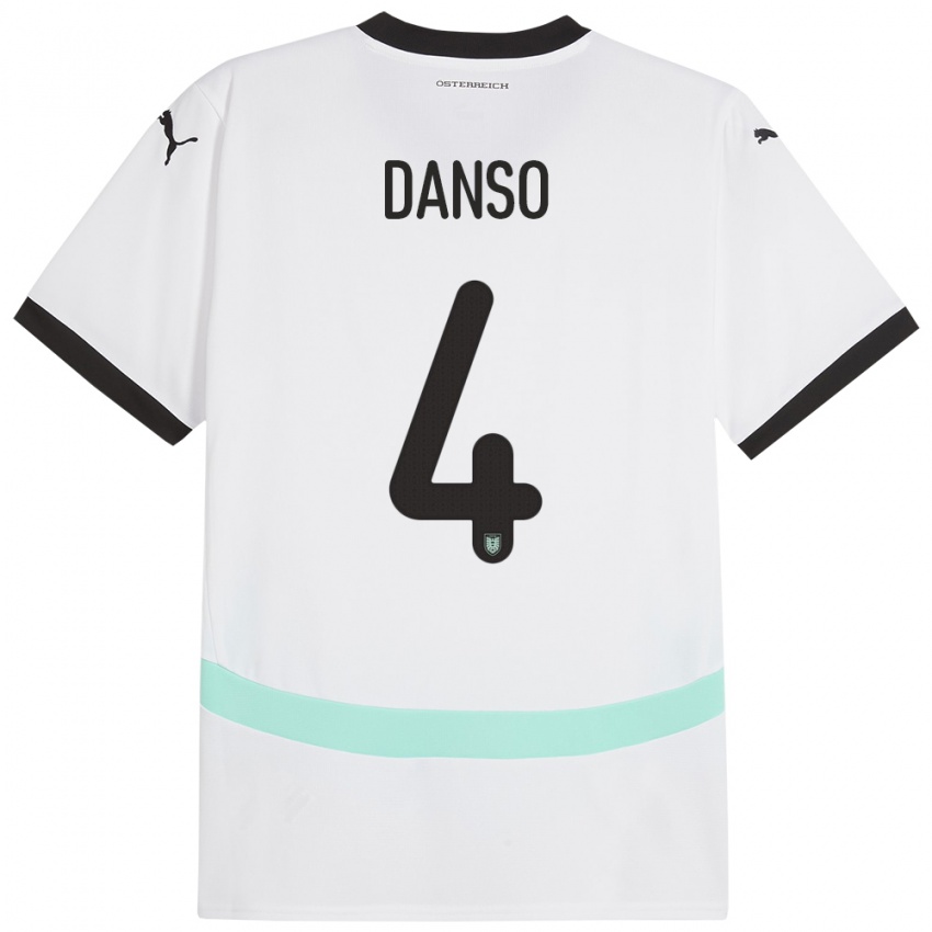 Niño Camiseta Austria Kevin Danso #4 Blanco 2ª Equipación 24-26 La Camisa Argentina