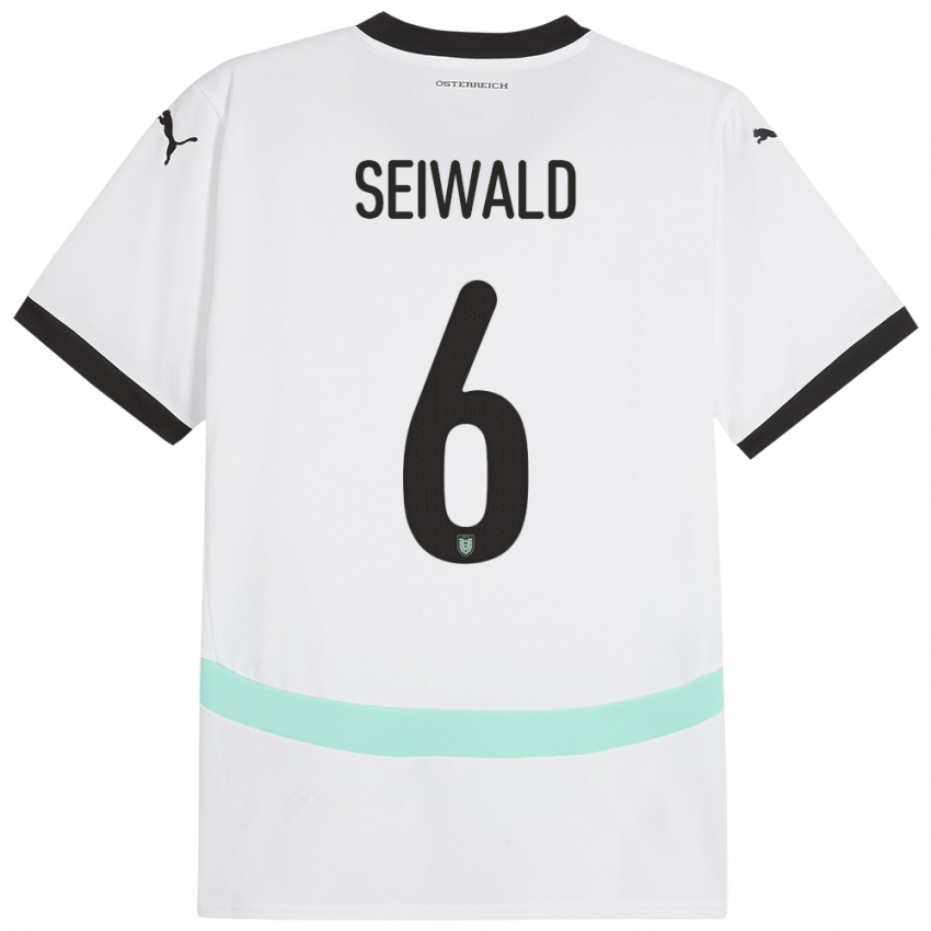 Niño Camiseta Austria Nicolas Seiwald #6 Blanco 2ª Equipación 24-26 La Camisa Argentina