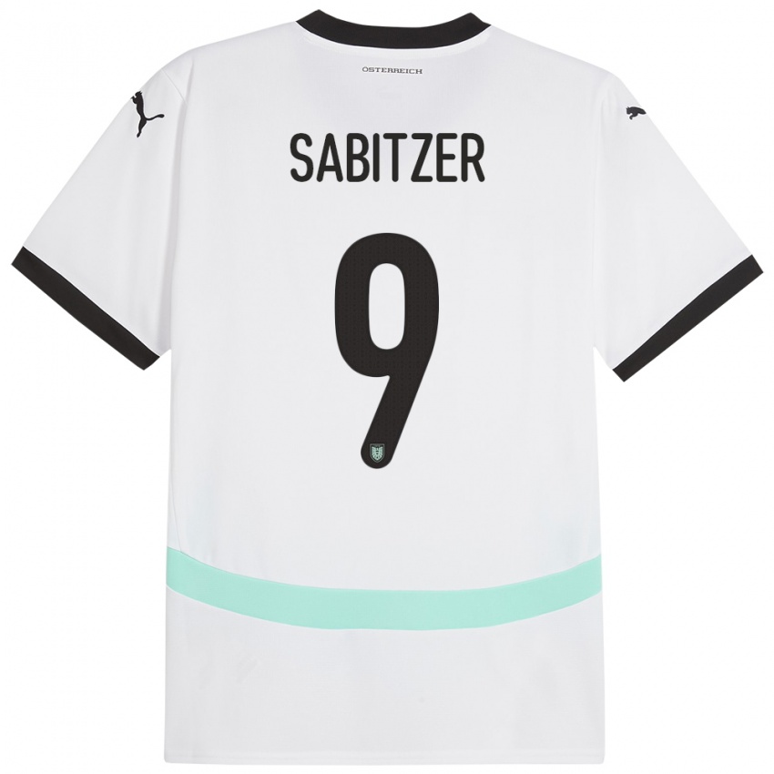 Niño Camiseta Austria Marcel Sabitzer #9 Blanco 2ª Equipación 24-26 La Camisa Argentina