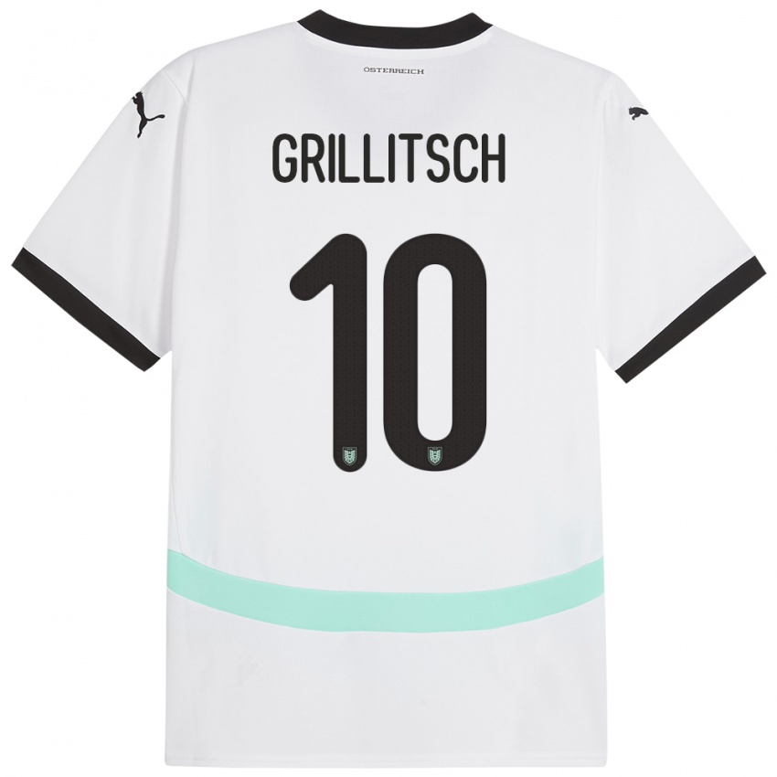 Niño Camiseta Austria Florian Grillitsch #10 Blanco 2ª Equipación 24-26 La Camisa Argentina