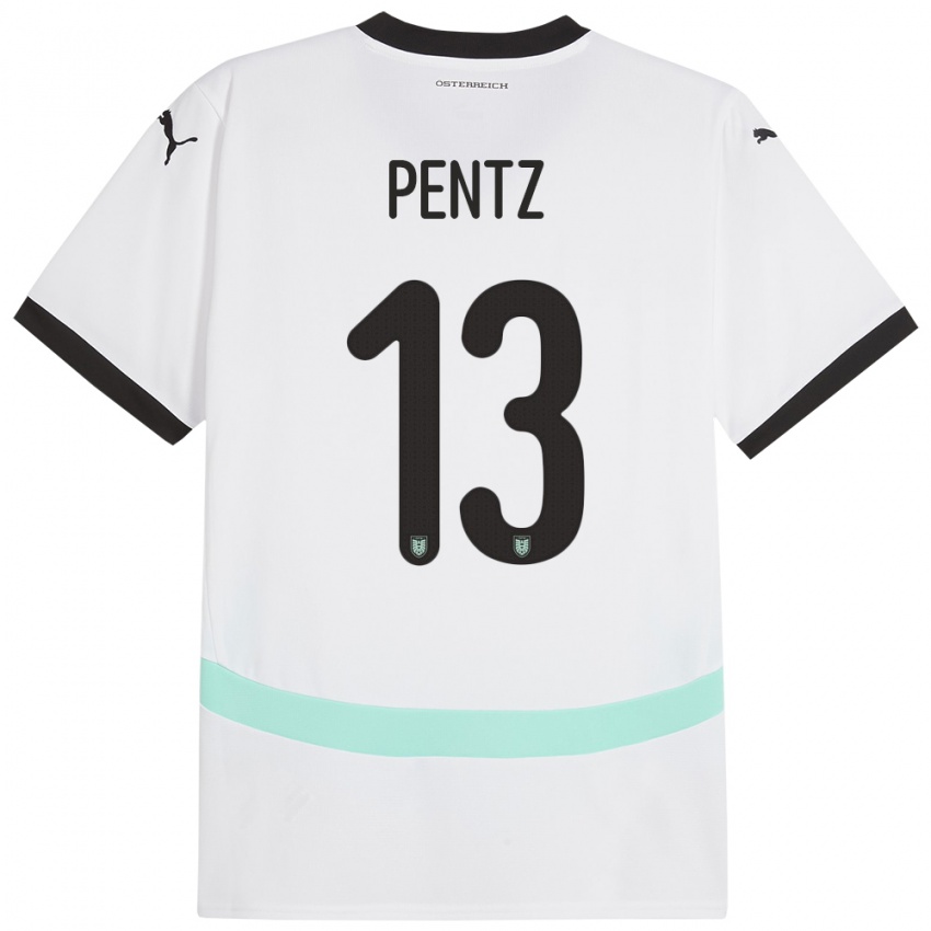 Niño Camiseta Austria Patrick Pentz #13 Blanco 2ª Equipación 24-26 La Camisa Argentina