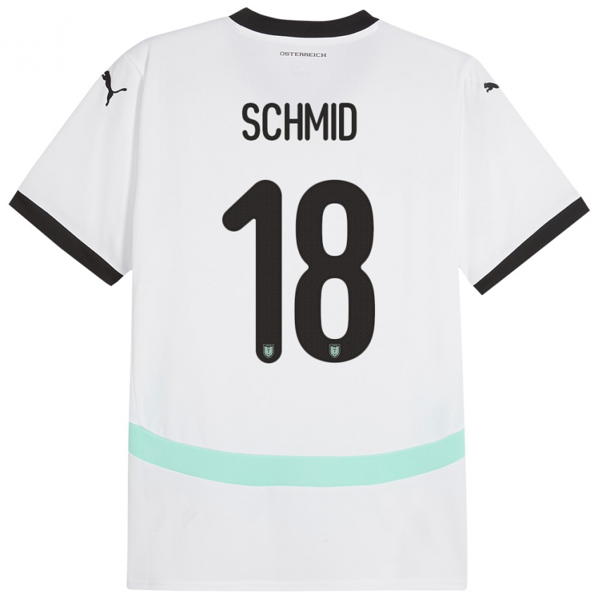 Niño Camiseta Austria Romano Schmid #18 Blanco 2ª Equipación 24-26 La Camisa Argentina