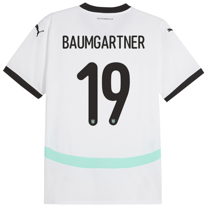 Niño Camiseta Austria Christoph Baumgartner #19 Blanco 2ª Equipación 24-26 La Camisa Argentina