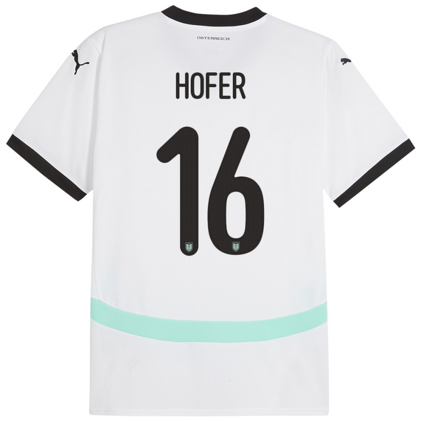 Niño Camiseta Austria Raphael Hofer #16 Blanco 2ª Equipación 24-26 La Camisa Argentina