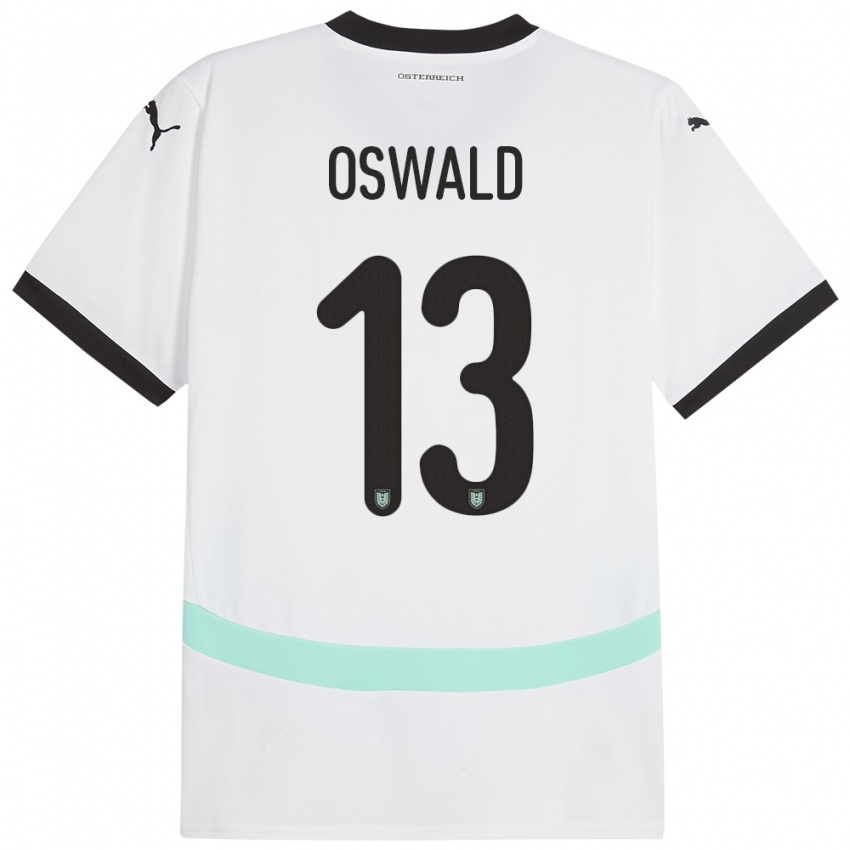 Niño Camiseta Austria Moritz Oswald #13 Blanco 2ª Equipación 24-26 La Camisa Argentina