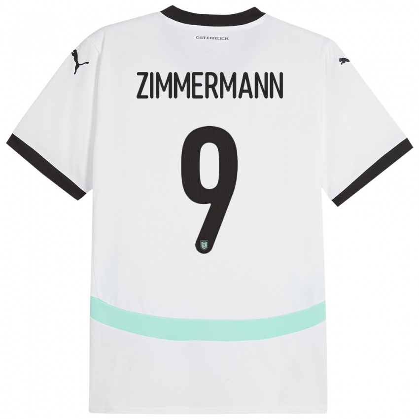 Niño Camiseta Austria Bernhard Zimmermann #9 Blanco 2ª Equipación 24-26 La Camisa Argentina