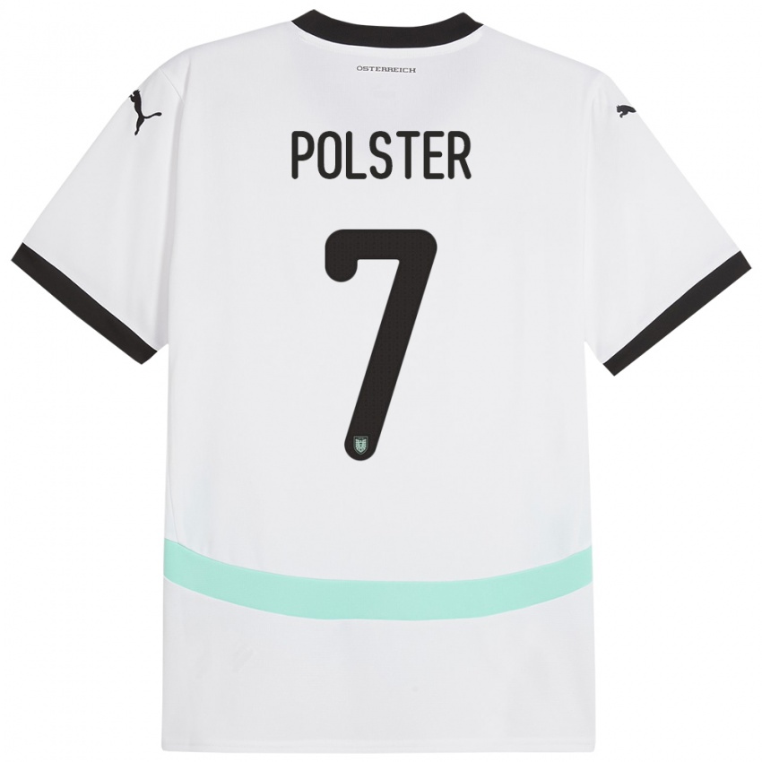 Niño Camiseta Austria Manuel Polster #7 Blanco 2ª Equipación 24-26 La Camisa Argentina