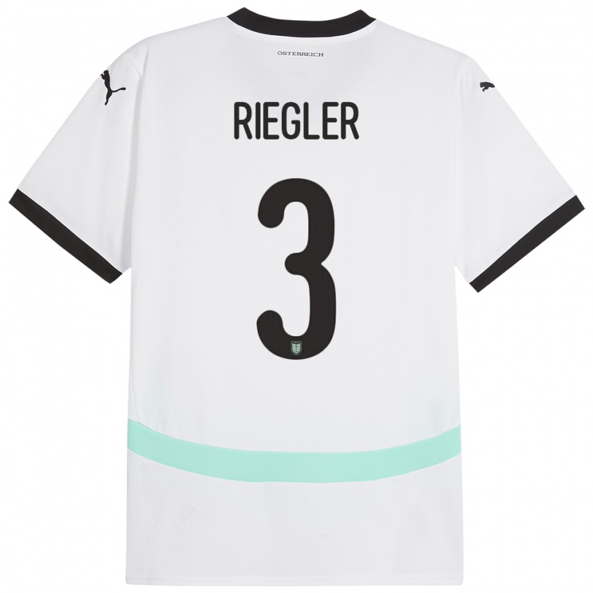 Niño Camiseta Austria David Riegler #3 Blanco 2ª Equipación 24-26 La Camisa Argentina