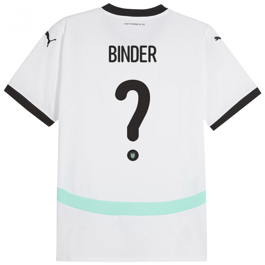 Niño Camiseta Austria Nicolas Binder #0 Blanco 2ª Equipación 24-26 La Camisa Argentina