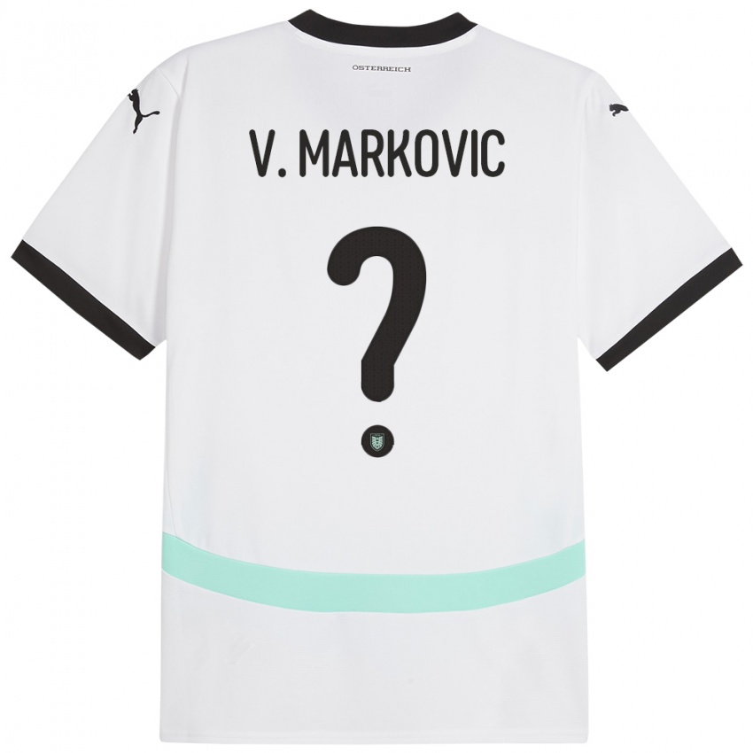 Niño Camiseta Austria Vasilije Markovic #0 Blanco 2ª Equipación 24-26 La Camisa Argentina