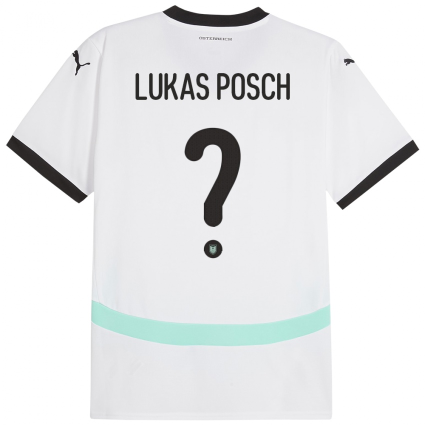 Niño Camiseta Austria Lukas Posch #0 Blanco 2ª Equipación 24-26 La Camisa Argentina