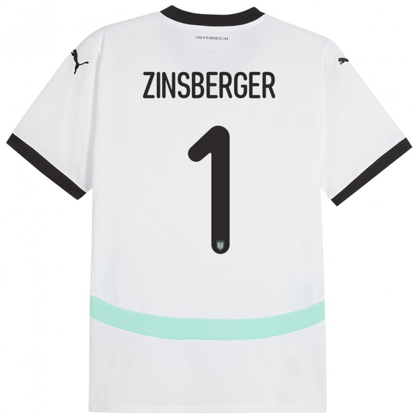 Niño Camiseta Austria Manuela Zinsberger #1 Blanco 2ª Equipación 24-26 La Camisa Argentina