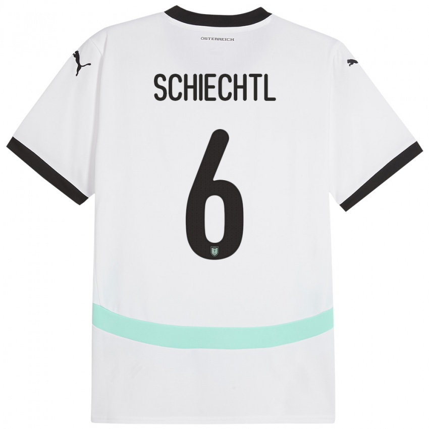 Niño Camiseta Austria Katharina Schiechtl #6 Blanco 2ª Equipación 24-26 La Camisa Argentina