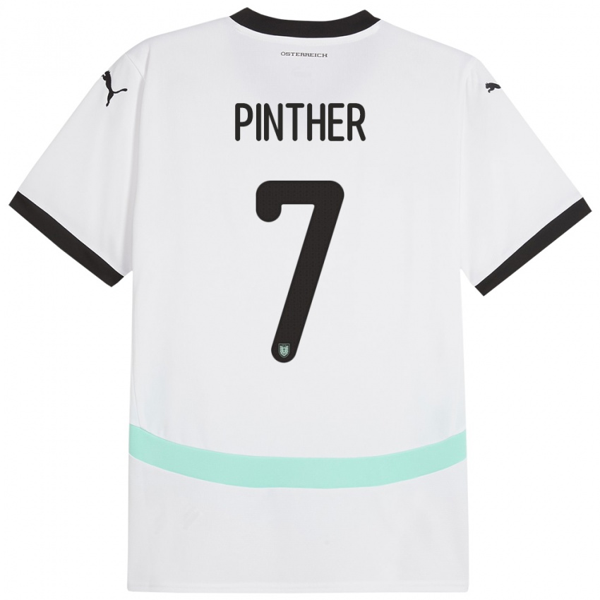 Niño Camiseta Austria Viktoria Pinther #7 Blanco 2ª Equipación 24-26 La Camisa Argentina