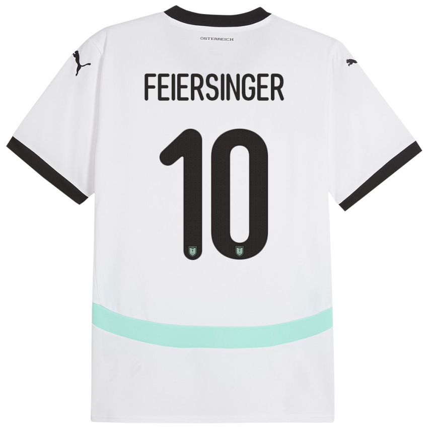 Niño Camiseta Austria Laura Feiersinger #10 Blanco 2ª Equipación 24-26 La Camisa Argentina